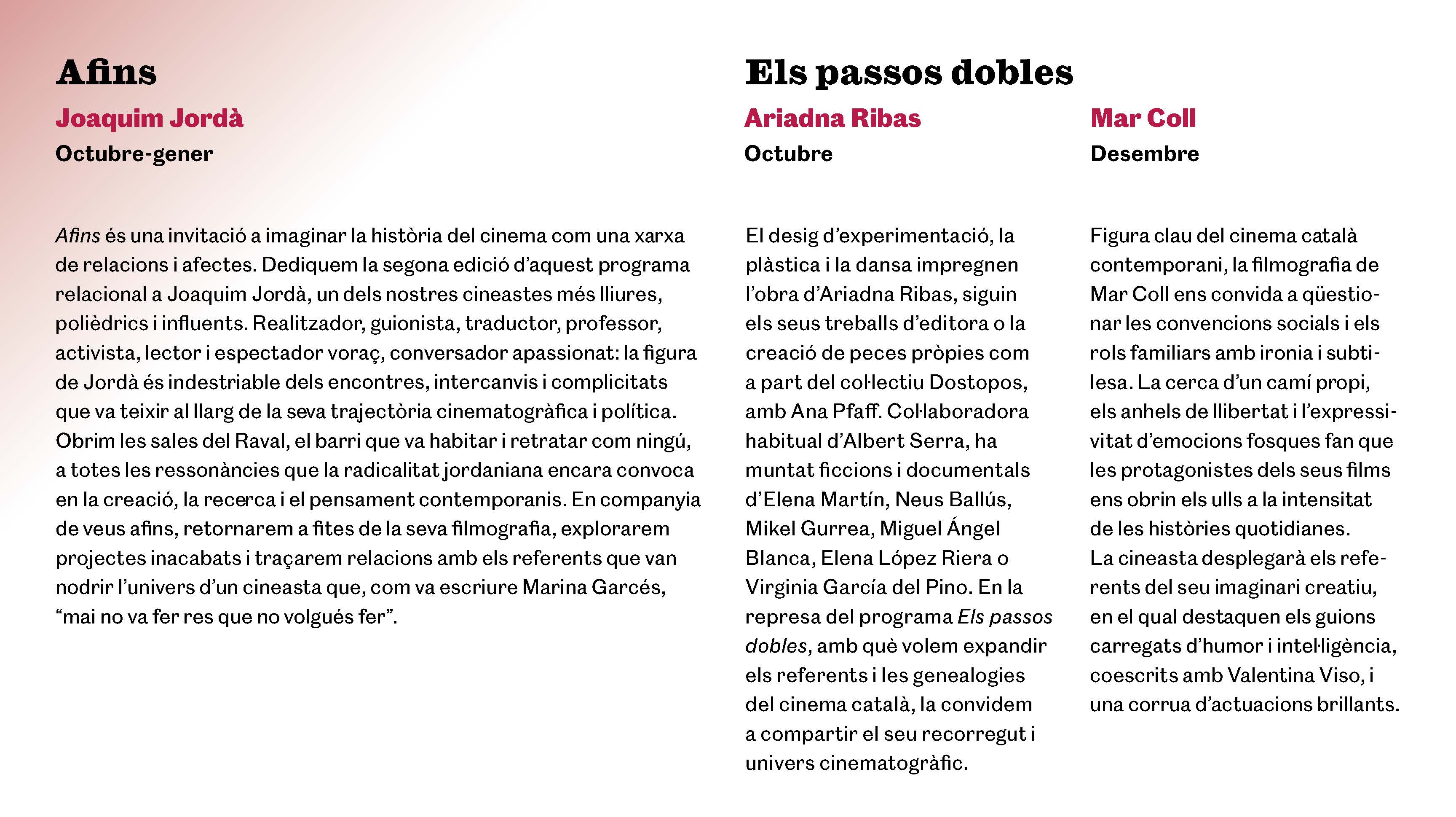 Tardor 2025. Afins. Els passos dobles