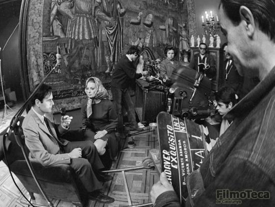 Foto Carlos Estrada i Capucine al rodatge d’'El cadáver exquisito'/ 'Las crueles' de Vicente Aranda, 1969