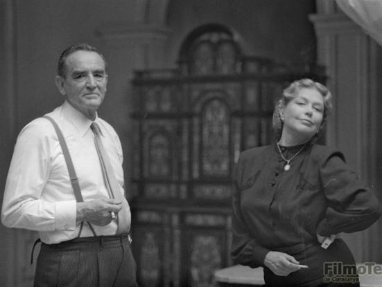 Foto Vittorio Gassman i Teresa Gimpera al rodatge d’'El llarg hivern', Jaime Camino, 1992