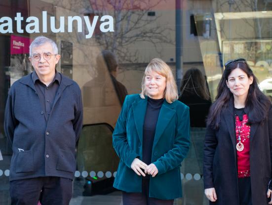 Foto RdP 10 anys 3. Natàlia Garriga, Esteve Riambau, Inés Toharia